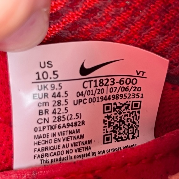 Nike Air VaporMax 2020 Flyknit Team Red Men’s Size 10.5 - Picture 7 of 7
